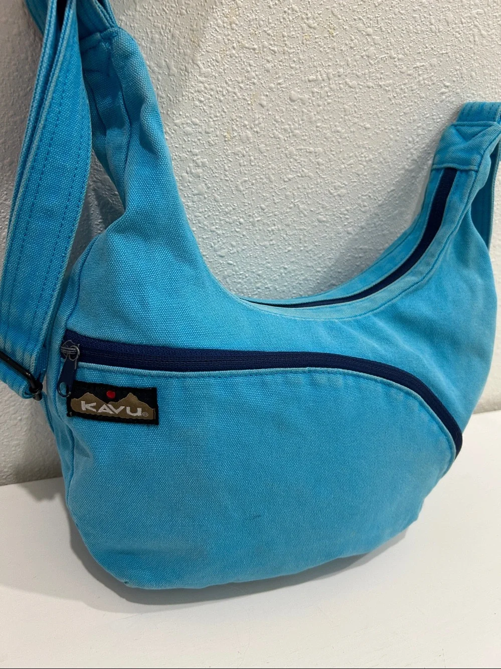 KAVU Sydney Satchel Blue / Teal Canvas Bag